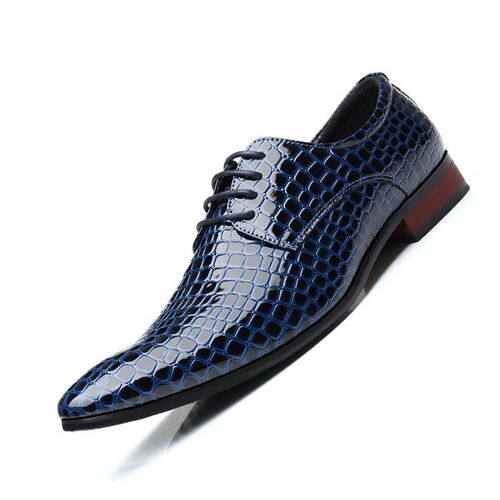 Creative Mens Leather Shoes Pointed Toe Laceup Business Form