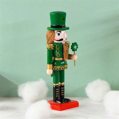 1 Piece Green King Roral Solider Wooden Nutcracker St.