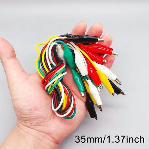 10pcs 50cm Clip Number 28/35/45mm Alligator Clips with Wires