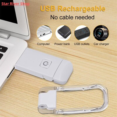 LED USB Rechargeable Book Reading Light Brightness Adjustabl