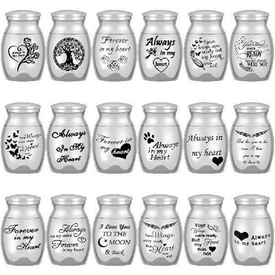 25*16mm Mini Engraved Cremation Urns For Pet Human Ashes