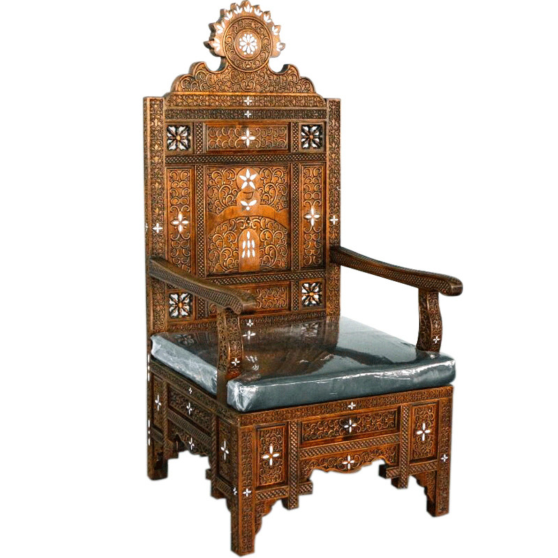 东南亚泰式复古宝座椅大堂椅C93摩洛哥风国王椅实木沙发高背椅,住宅家具,沙发椅,淘宝优惠券,粉丝福利购,淘宝优惠卷