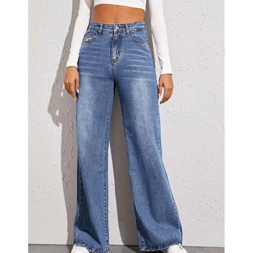 Cat whiskered monkey loose high waisted wide leg jeans for w