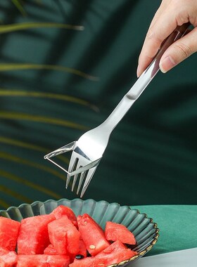 Stainless Steel Watermelon Cutter Fork Cut Slice Dice DigCre
