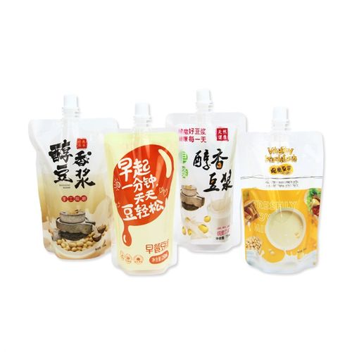 外送豆浆打包袋牛奶豆奶糖水冰绿豆汤吸嘴袋一次性通版图案水袋子