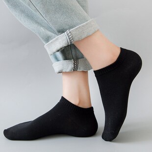 pure cotton spring short thin mens deodorant black socks