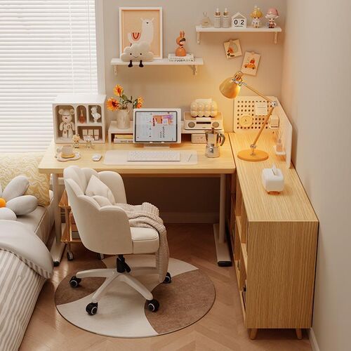 Desk Student home computer desk Desktop Bedroom girl makeup