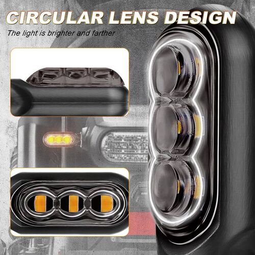 10mm Motorcycle Blinker 3 LED Turn Signals Light Indicator F