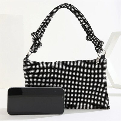 Rhinestones Evening Clutch Bag for Women Shiny Dinner Party