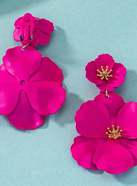 Vintage Long Colorful Flower Spray Multilayered Creative Ear