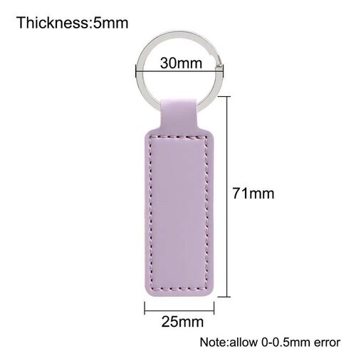 10Pcs Bright PU Leather Keychain Double sided Car Thread Sma