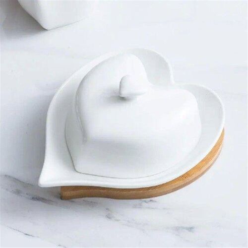 Containers for Food Heart-shaped Ceramic Disc Butter Tray