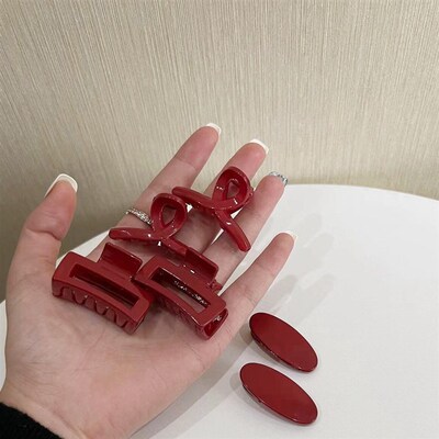 Festive Chinese Red tic Acid Hair Clip Half-Tie Hair Clip Gi