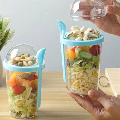 400ml Large Capacity Salad Cups Portable Overnight Oats