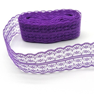 New 10 Yards White Lace Ribbon 45MM Width Lace Trim Fabric D