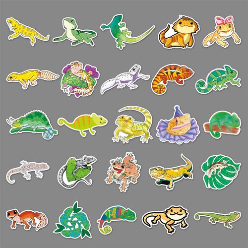 50 lizard animal cartoon suitcase stickers Personality trend