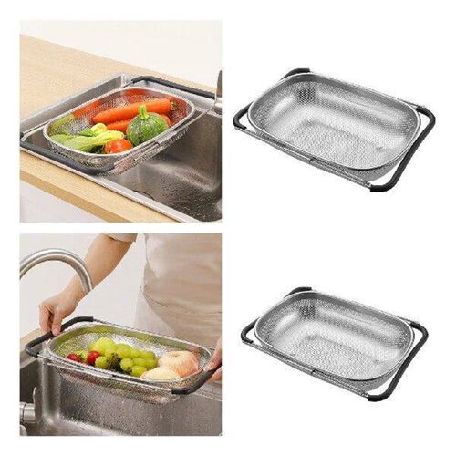 Stainless Steel Extendable Sink Draining Rack for Home