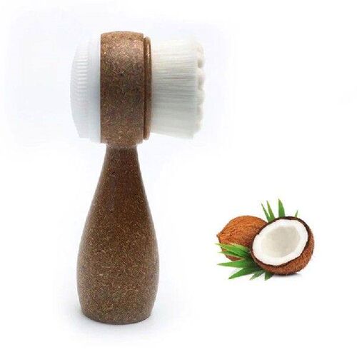 Coconut Shred Handle Facial Brush Double Sided Facial