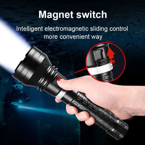 Super Bright High Power XHP390 Diving Flashlight Rechargeabl