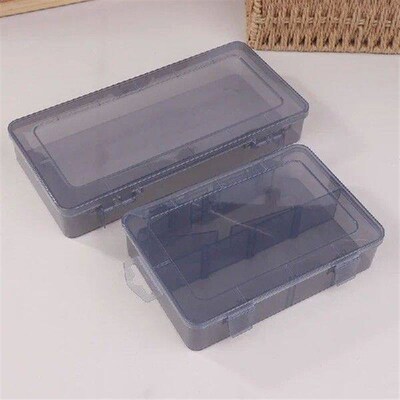 Multi-grid Parts Box Transparent Gray Plastic Electronic