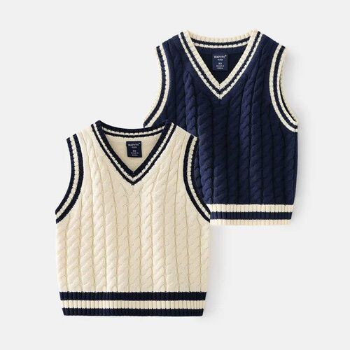 Preppy Style Warm Boys Vest Sweaters Children Kids Outerwear