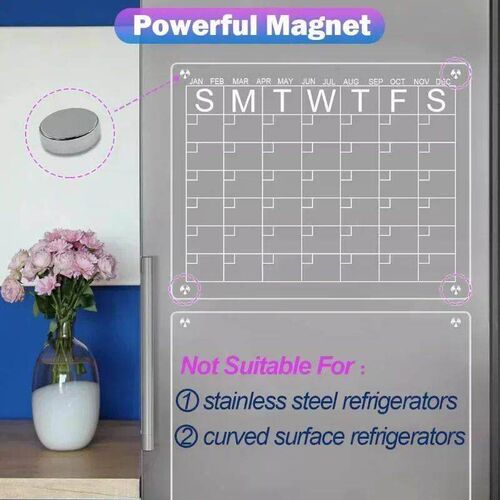 Fridge Magnet Sticker Clear Acrylic Calendar Weekly Planner