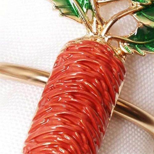 6 Pcs Easter Napkin Rings,Table Inlaid Carrot Napkin