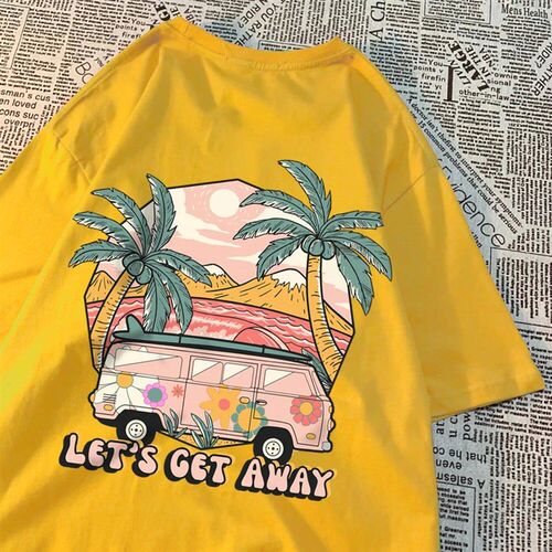 LetS Get Away Take The Bus Go On Vacation Printing Men