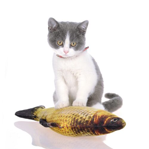 20cm Cat Favor Fish Toy Stuffed Fish Shape Cat Scratch Board