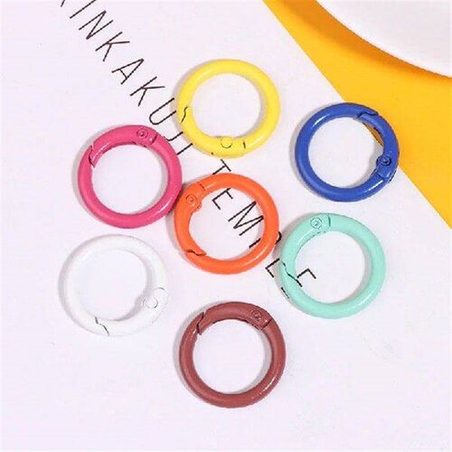 10Pcs Metal O Ring Spring Clasps Openable Round Carabiner