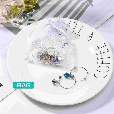Hemoton 8pcs Colorful Diamonds Glass Hanging Ring Hanging