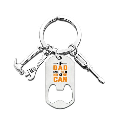 Fathers Day Keychain Stainless Steel Bottle Opener Metal Key