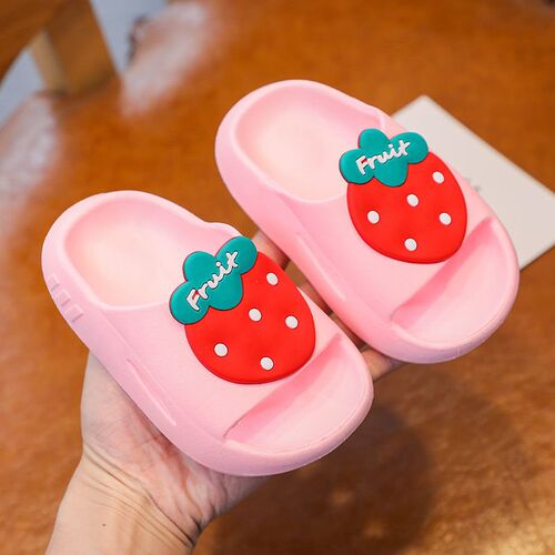 Cartoon Strawberry Kids Slippers for Boys Summer Beach Indoo