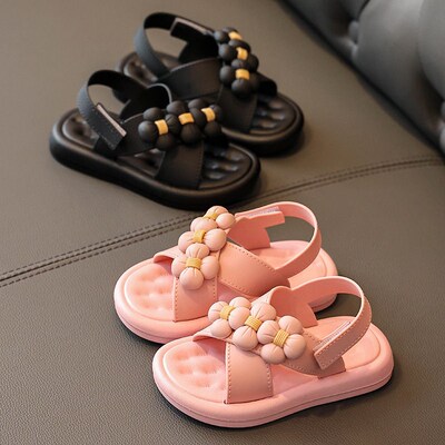 Childrens Sandals Girls Platform Flats Princess Flower Kids