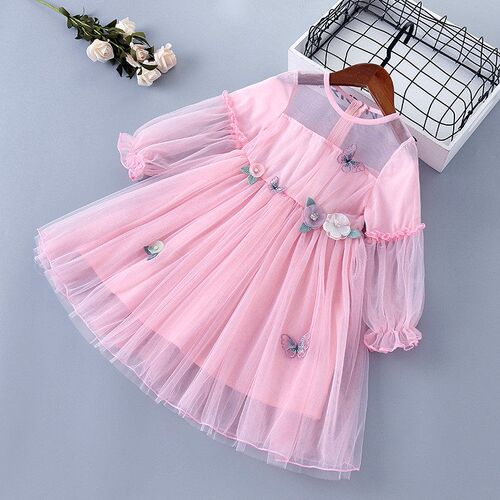 2-7 Years High Quality Spring Autumn Girl Dress New Lace Chi