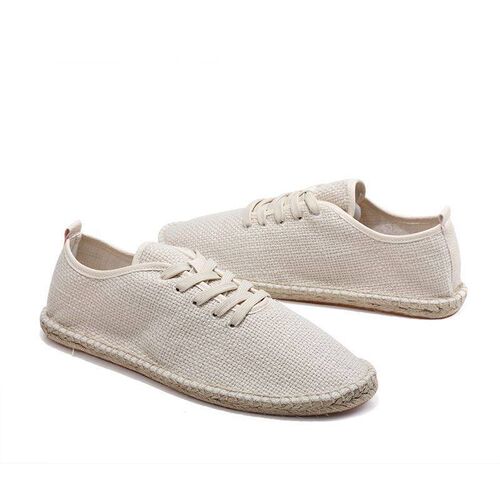 Summer Linen Breathable Casual Flats Shoes Mens Espadrilles
