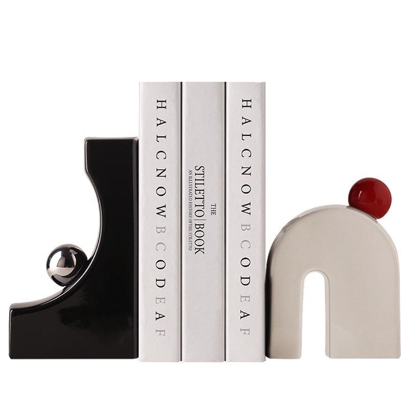 中古风异形陶瓷书挡摆件家居客厅酒柜电视柜设计感书桌装饰书立,家居饰品,桌面摆件,淘宝优惠券,粉丝福利购,淘宝优惠卷