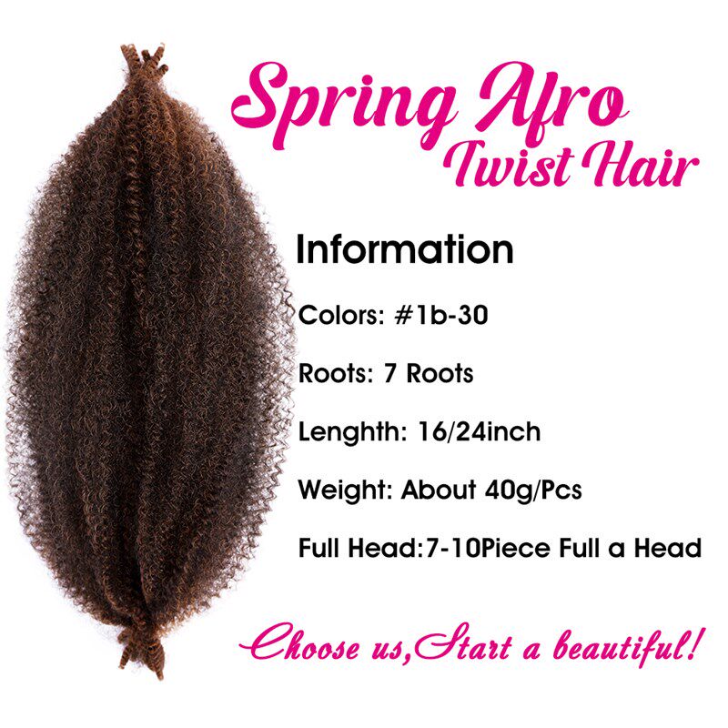 Marley Twist Afro Crochet Braids Soft Spring Kinky Hair For - 实物图