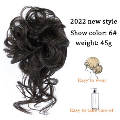 Ynthetic Messy Curly Hair Bun Chignon ScrunchyHair Synthetic