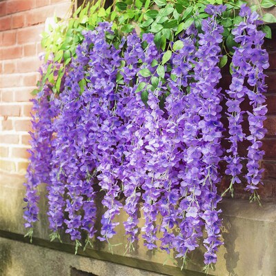 1Pc 110cm Wisteria Artificial Flower Silk Vine Hanging Garla