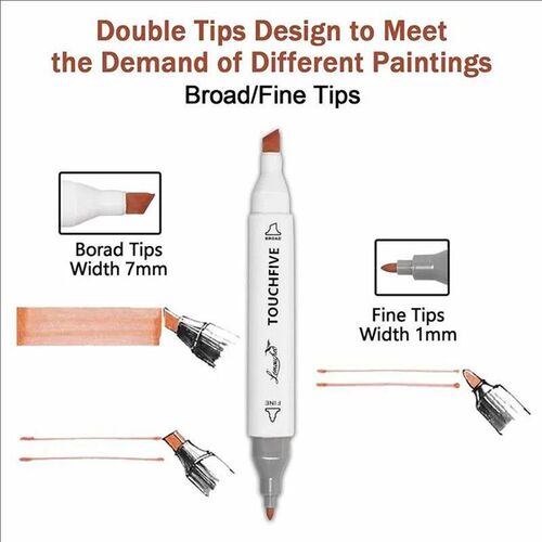 Art Dual Tip Alcohol Based Flesh Color Marker Pen Set 20/24/