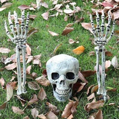 Halloween Garden Ornament Graveyard Skull Simulation Human