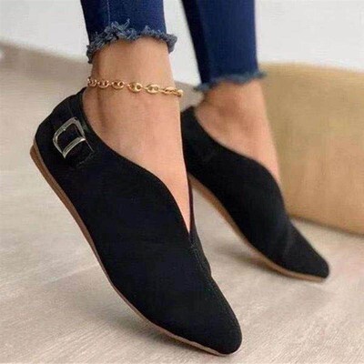 2021 women flat shoes laides single shoes plus size 43女单鞋