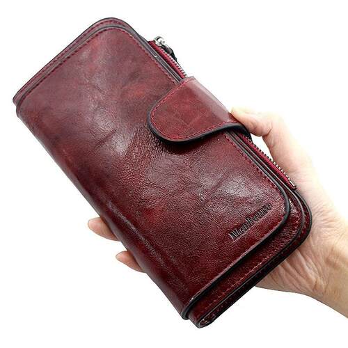 Womens wallet made of leather Wallets Three fold VINTAGE Wo