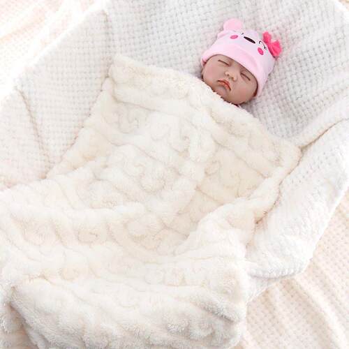Solid Color Taffeta Baby Blanket Super Soft Newborn Swaddle