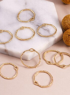 10pcs Alloy Open Back Bezel Pendants Rectangle Oval Round Fr