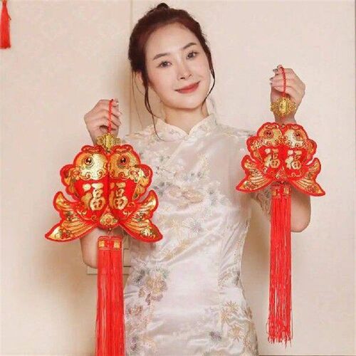 2PCS Chinese New Year New Year Fish Pendant Traditional Red