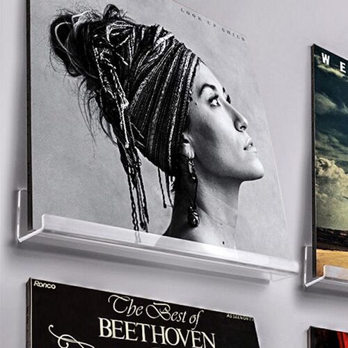 2/6/8/10pcs Transparent Acrylic Record Shelf Stand Wall Moun