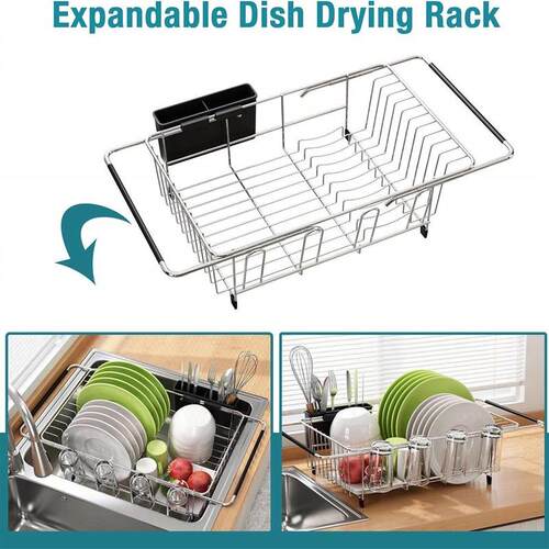 Dish Drying Rack in Sink Drainers Dryer Kitchen Counter