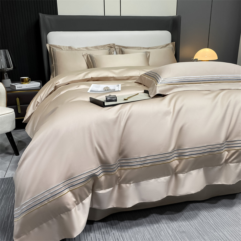 高级感夏季面冰丝四件丝滑裸睡真丝被纯色凉感家纺欧式床品,床上用品,酒店床品套件,淘宝优惠券,粉丝福利购,淘宝优惠卷